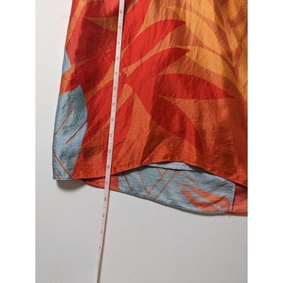 Lucidez Silk Modal Cocktail Dress Green Blue Orange Red 40 Criss Cross Low Back - Picture 3 of 6